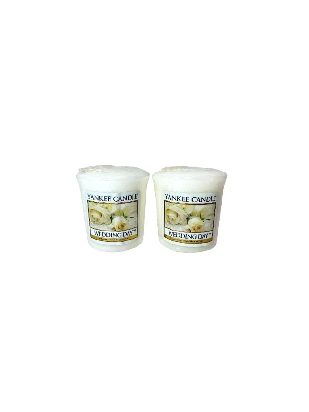 Lot of 2 Yankee Candle Wedding Day White Votive Candles New Wrapped